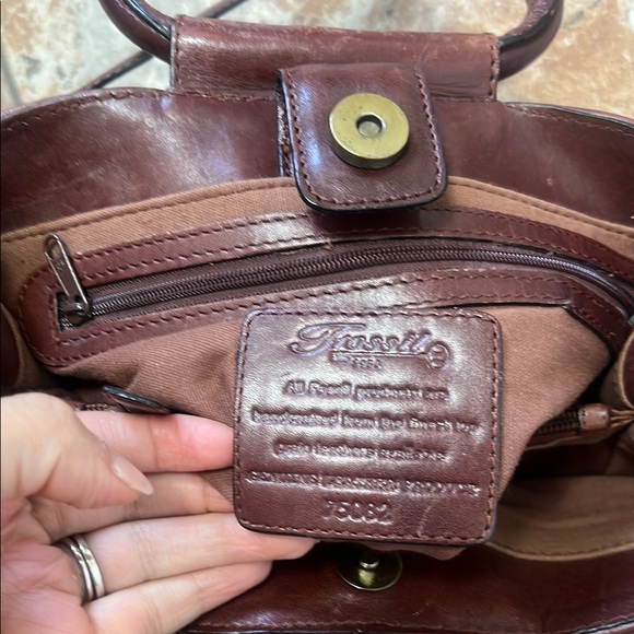 Elegant Brown leather Woven style boho Handbag - Picture 8 of 11